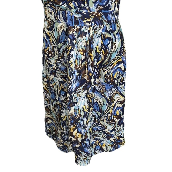 Anthropologie Moulinette Soeurs Silk Oak Apple Blue Faux Wrap Midi Dress - 12 - Picture 4 of 14
